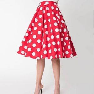 Unique Vintage Magnolia Park Red Skirt
